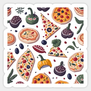 Seamless pattern with pizza Sticker